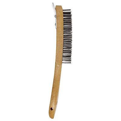 Wooden Handled Brush With Scraper